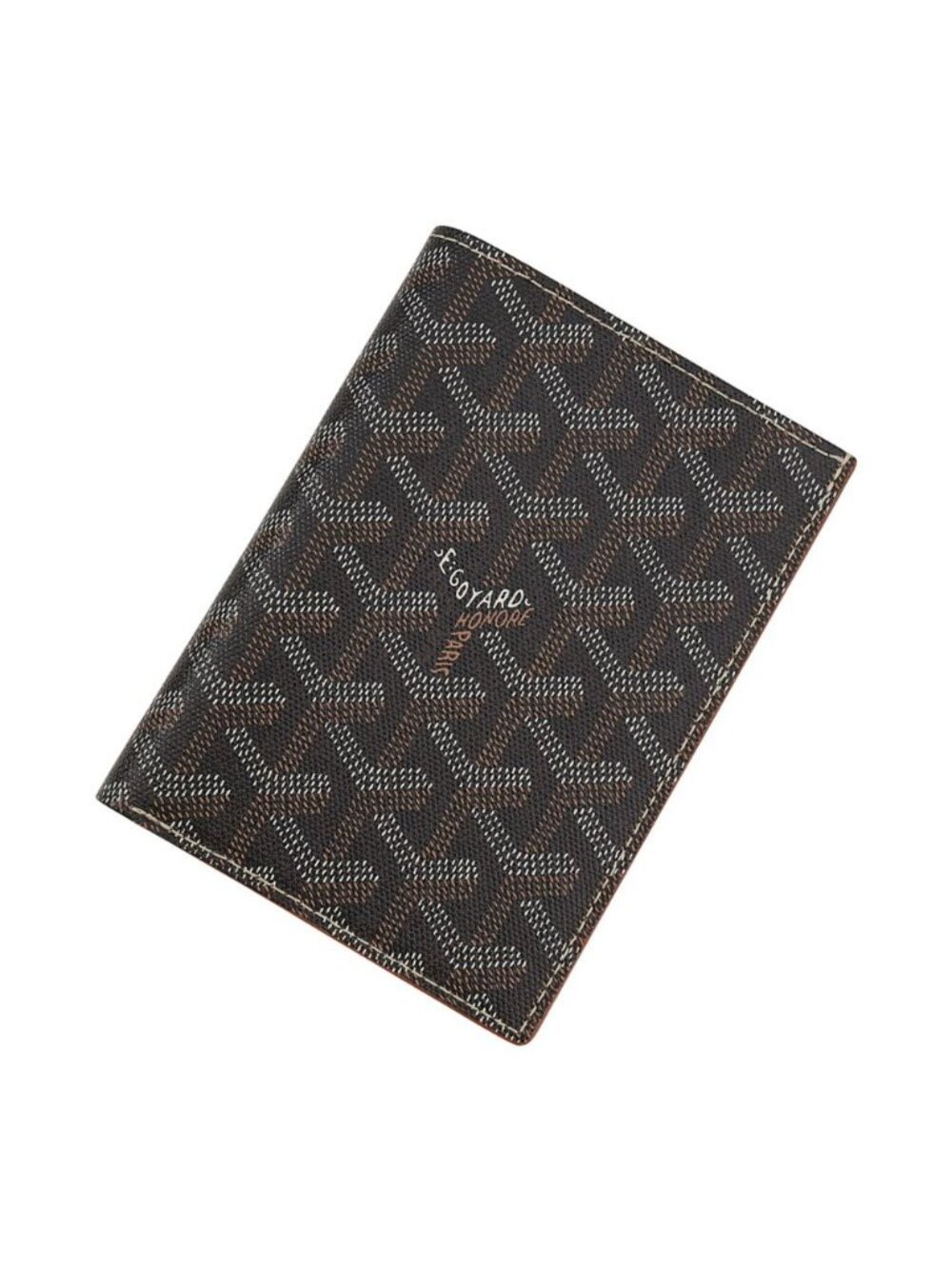 Goyard Wallet Leather Herringbone Black